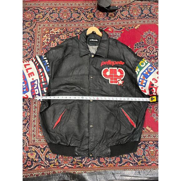 Vintage Pelle Pelle Black Leather Jacket Size 3XL - Picture 8 of 11